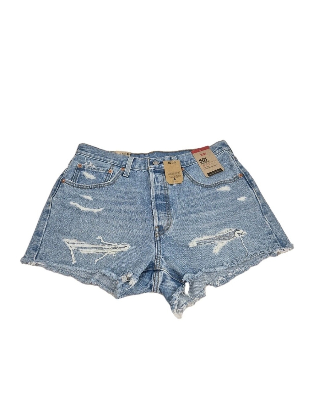 Levi's 501 Womens Size 30 High Rise Distressed Button Fly Cut Off Jean Shorts 28